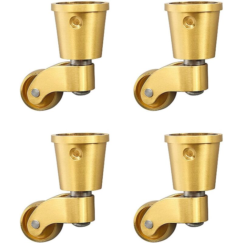 Lot de 4 roulettes pivotantes Robustes en cuivre Pur, roulettes pour Meubles de Table et de Chaise de canapé, roulettes pivotantes, pour Armoire,