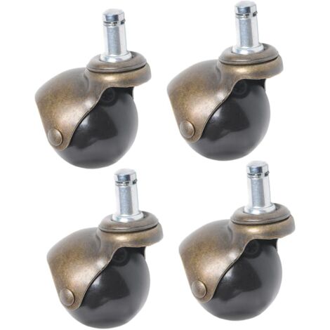 Lot de 4 roulettes pour meubles - roulettes de transport - 50 x 11 x 22 mm - roulettes pivotantes - capacité de charge 30 kg - couleur bronze