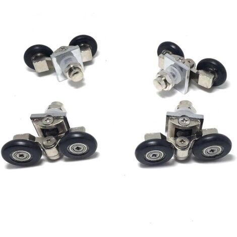 Lot de 4 roulettes pour porte de douche réglables 25 mm