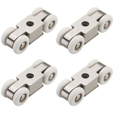 Lot de 4 roulettes pour portes coulissantes pour une Installation Facile et Sans Effort Silencieuses et Légères(8 Pièces