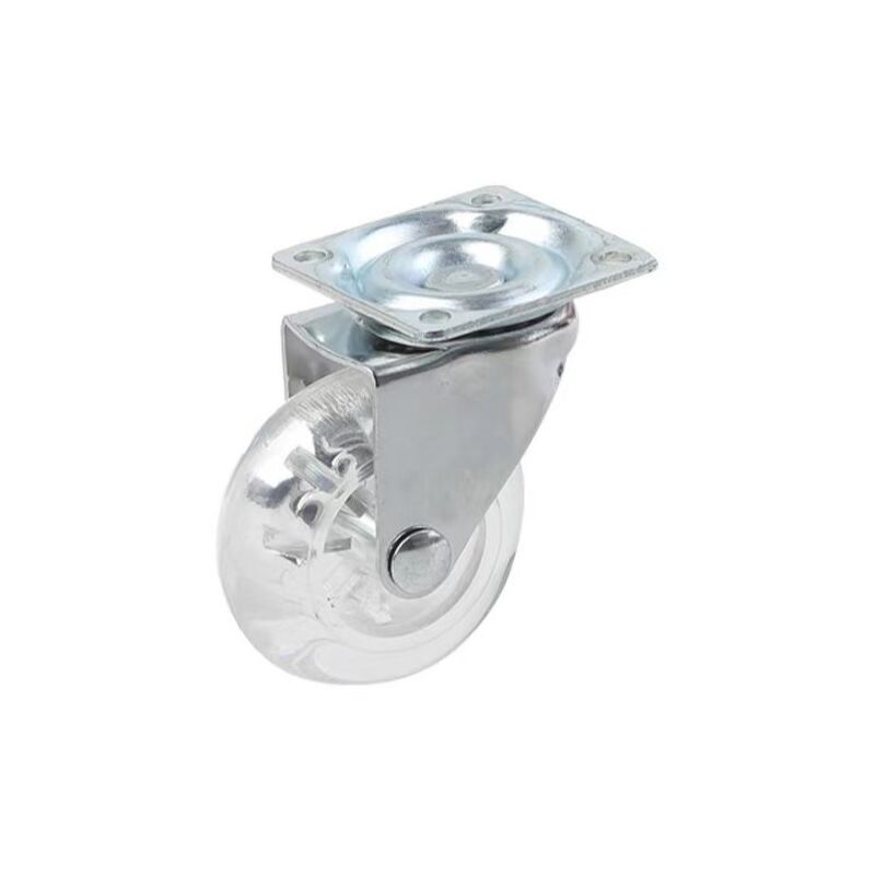Lot de 4 roulettes transparentes de 50 mm avec frein pour transport, facile à déplacer, convient à toutes les surfaces (50 mm), revêtement caoutchouc