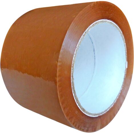 Lot de 4 Ruban adhésif polypropylène polyvalent colle renforcée 75mm X100 m Havane