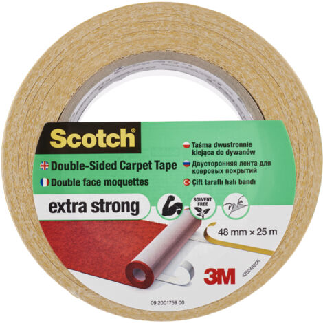 Lot de 4 rubans adhésif pour moquette extra-fort Scotch®, 48 mm x 25 m, 12U/BOX