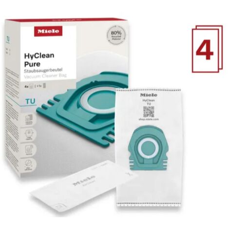 Lot de 4 sacs + 1 filtre HyClean Pure TU pour aspirateur Miele - 12557060