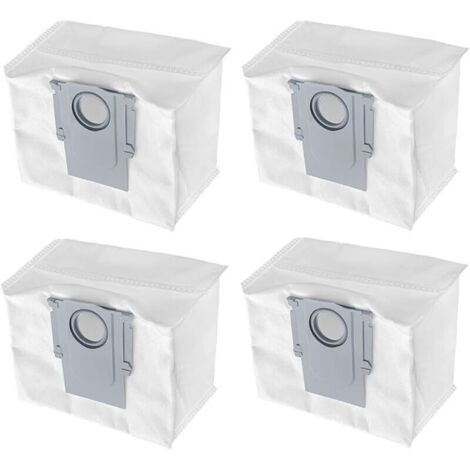 Lot de 4 Sacs à Poussière pour aspirateur Roborock S8+/ S8 Pro Ultra/ S7 MaxV Ultra/ S7 Pro Ultra/ Q7+ / Q7 Max+/ Q5+ Aspirateur S
