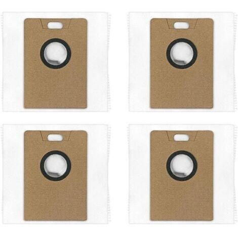 Lot de 4 sacs à poussière pour aspirateur robot Narwal For Freo S, sacs de rechange avec filtre fondu, sacs poubelle à vide automatique de 3,5 l pour nettoyeur Narwal For Freo S, hygiénique