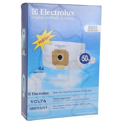 Lot de 4 sacs aspirateur + 1 micro fibre d'origine (9001968420, 2197044015) Aspirateur AEG, ELECTROLUX, PROGRESS, TORNADO, VOLTA