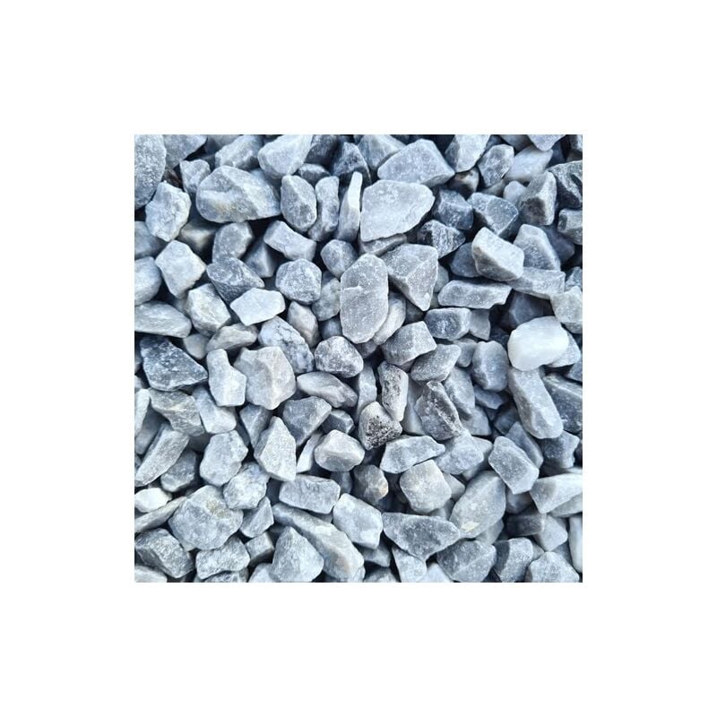 King Matériaux - Lot de 4 sacs de +/- 20 kg - Gravier Gris Bleu De Marbre 8/12