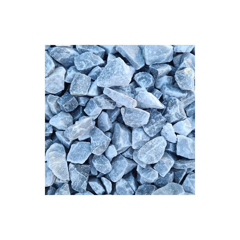 King Matériaux - Lot de 4 sacs de +/- 20 kg - Gravier Gris Bleu Décoratif 12/18