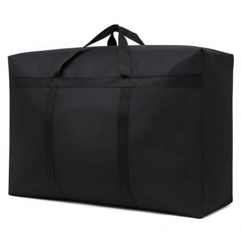 Lot de 4 sacs de déménagement 76L avec couvercles et poignées renforcées, fenêtre bleue, pour vêtements et couettes