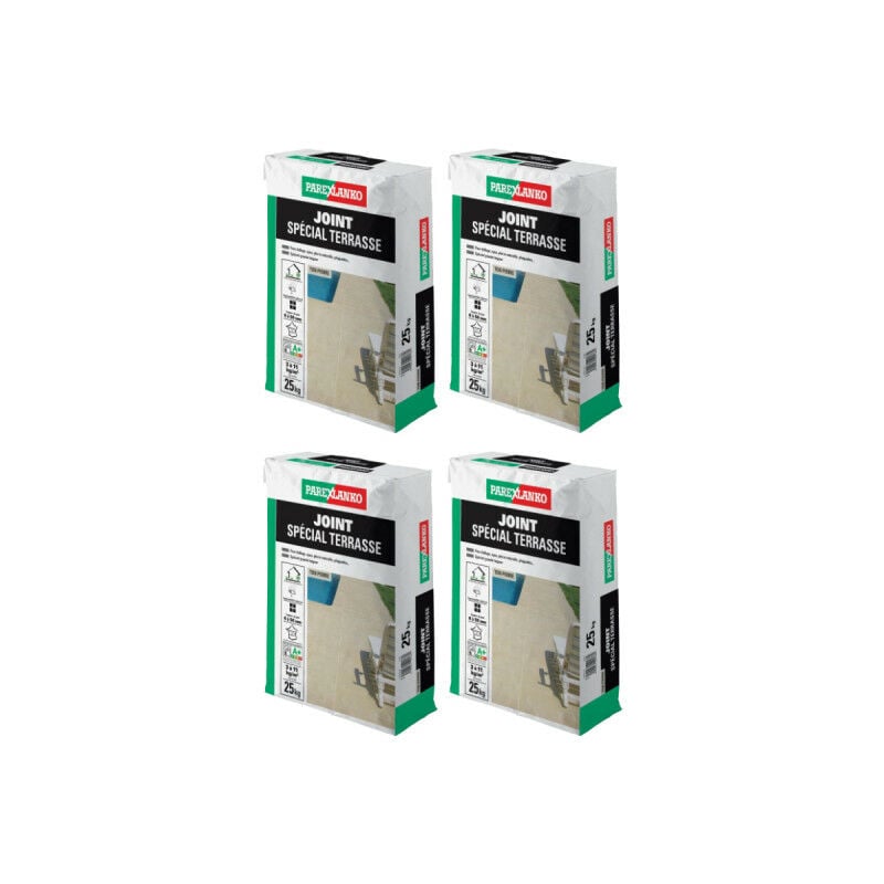 Parexlanko - Lot de 4 sacs de joint spécial terrasse Ton Pierre - 100kg