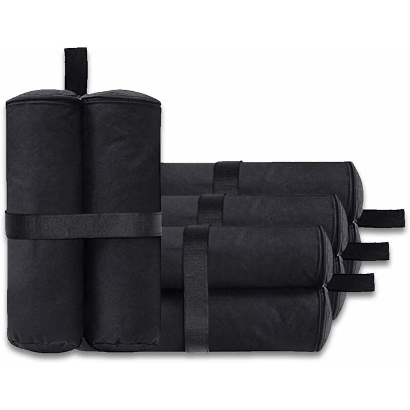 Lot de 4 sacs de lestage pour tonnelle - Pour auvent, tente - Sacs de lestage pour le sable - Pour extérieur instantané - Pieds lestés - Noir (style