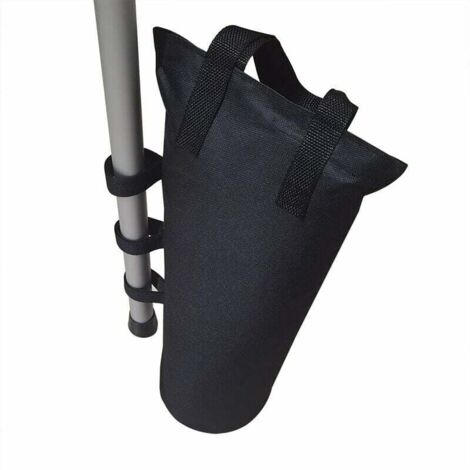 Lot de 4 sacs de lestage pour tonnelle - Tente-auvent - Sacs de sable - Installation extérieure instantanée - Pieds lestés - Noir (Fermeture éclair, Noir)