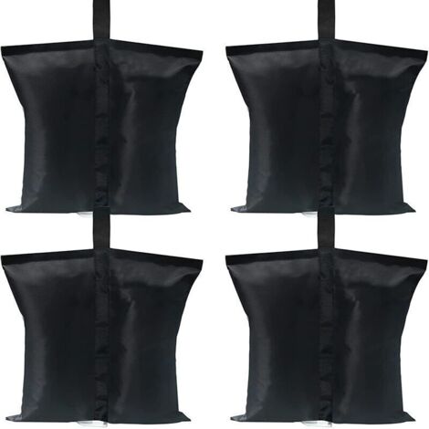 Lot de 4 sacs de poids de qualité industrielle pour tonnelle pliante. Tente pliante extérieure contrepoids sac de pied tente à quatre coins.Noir.