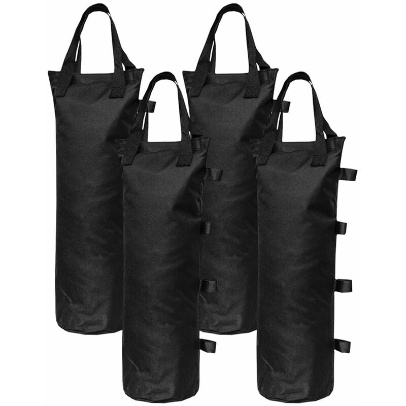 Linghhang - Lot de 4 sacs de poids de sable amovibles pour auvent extérieur sécurisé pour sacs de jambe d'auvent de tente pop-up, noir - black