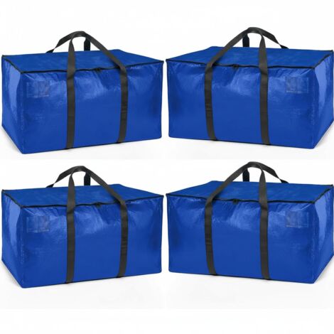 Lot de 4 sacs de rangement robustes, sangles de sac à dos, fermetures éclair, pour déménagement et université