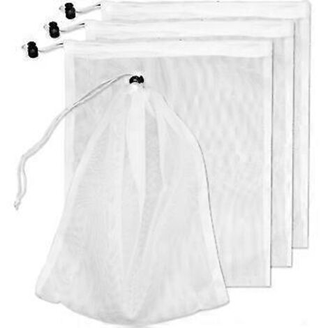 Lot de 4 sacs de rechange en filet pour aspirateur de piscine, filet fin avec cordon de serrage, sac filtrant pour aspirateur de piscine, sac de nettoyage