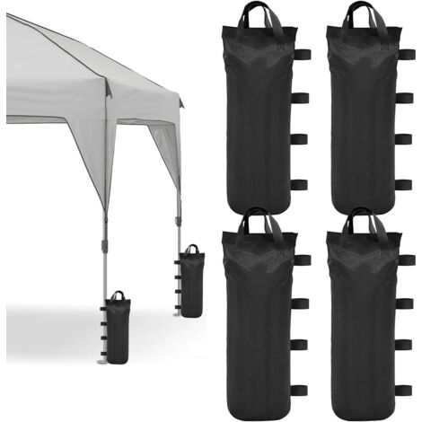 Lot de 4 Sacs de Sable lestés avec Bande Velcro Magique - Stable - Coupe-Vent - pour Tente, pavillon, extérieur, Plage, Jardin - 50 x 20 cm
