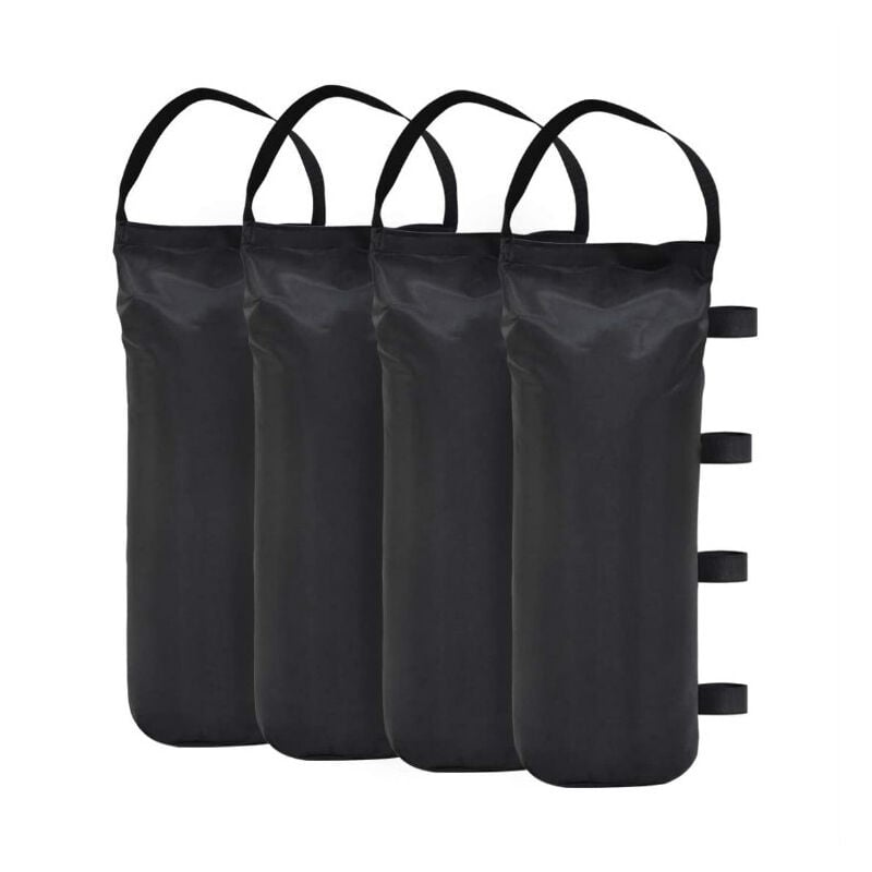 Lot de 4 sacs de sable pour tonnelle - Qualité industrielle - Poids pour tonnelle et tentes de jardin —le noir