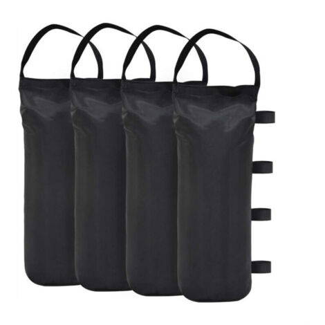 Lot de 4 sacs de sable pour tonnelle - Qualité industrielle - Poids pour tonnelle et tentes de jardin —le noir