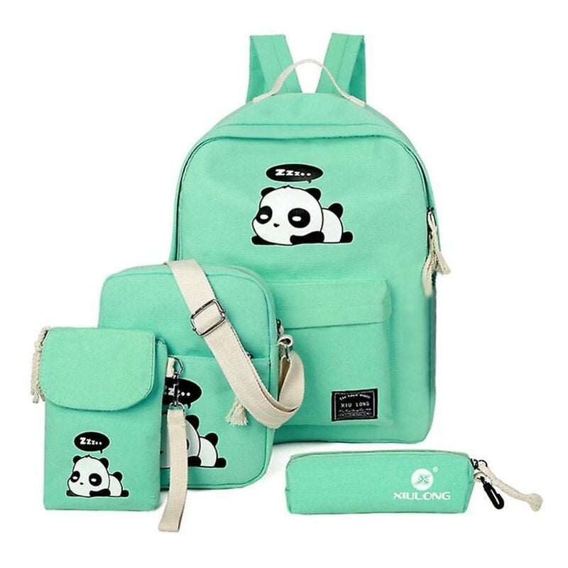 Lot de 4 sacs d'école durables et mignons à imprimé panda pour femme