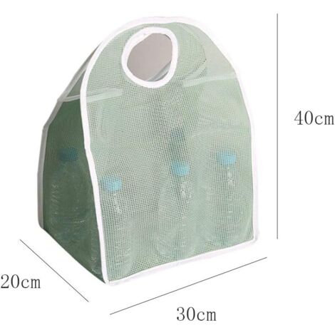 Lot de 4 sacs en filet pour jouets de sable, sac en filet avec poignée, sac en filet pour femmes, sacs réutilisables portables pour fruits et légumes, 30 x 20 x 40 cm, rose, bleu clair, vert, marron.