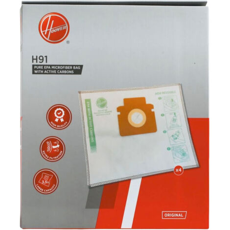 Lot de 4 sacs H91 XL en Microfibre pour aspirateurs H-ENERGY 300 Hoover - 35602735