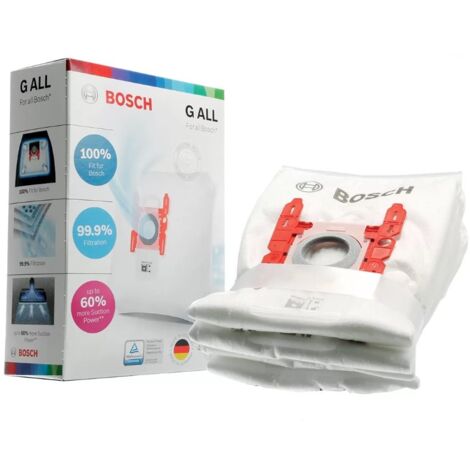 Lot de 4 sacs type G All Airfresh pour aspirateurs Bosch – Filtration 99,9% – Puissance d'aspiration optimale – Compatible animaux domestiques