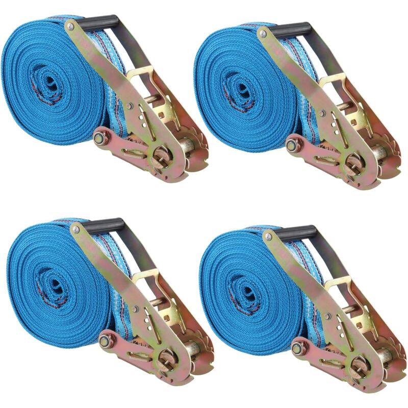 Lot de 4 sangles d'arrimage 0,8 tonne cliquet transport remorque extérieur