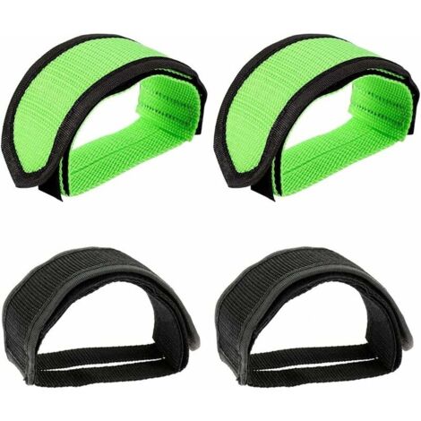 Lot de 4 sangles de pédales pour cale-pieds pour vélos d'appartement débutants