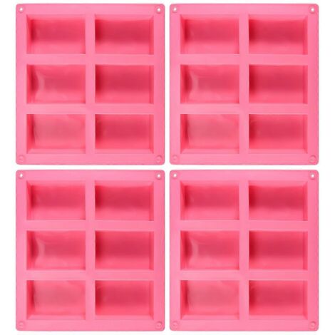 Lot de 4 savons en silicone - Savon à faire soi-même à 6 cavités --