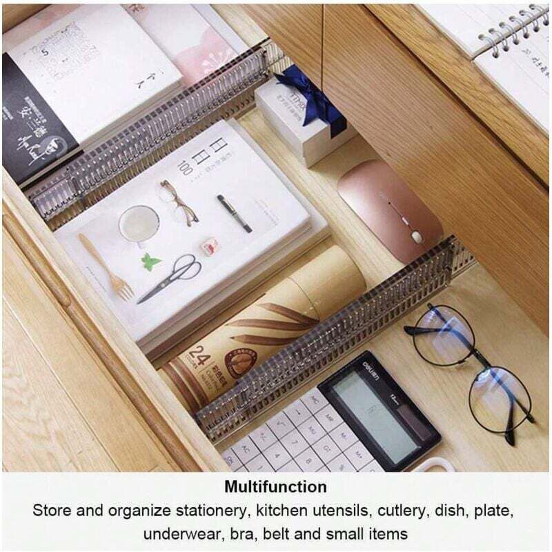 Lot de 4 séparateurs de tiroirs, séparateurs d'organisateurs de tiroirs Extensibles 51-27,5 cm, organisateurs Multi-tiroirs pour Commode de Bureau de