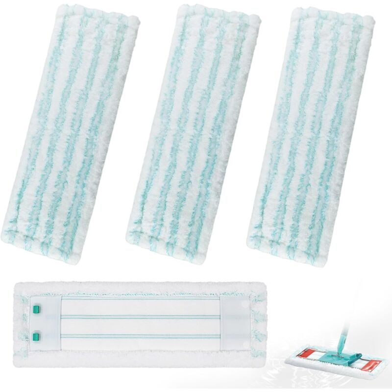 Lot de 4 serpillères de rechange pour Leifheit Profi xl Micro Duo/Cotton Plus, serpillère de rechange pour Leifheit Profi xl, élimination rapide des