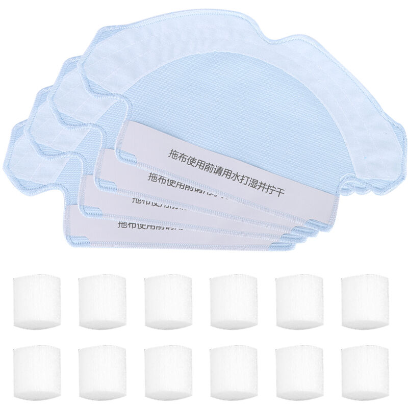 Lot de 4 serpillères pour compatibles avec aspirateur robot 360 S6 avec 12 Filtres De Réservoir d'eau