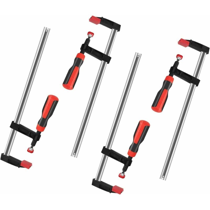 Lot de 4 serre-joints à serrage f 80 x 600 mm, Serre-joint à vis en fonte malléable f Pince à bois f Serre-joints Pinces robustes en f, serre joint