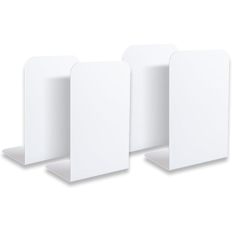 Lot de 4 serre-livres en métal blanc, 19,4 x 10,1 x 13,5 cm, serre-livres épais antidérapants pour la maison, le bureau, l'école et la bibliothèque. Lot de 4 serre-livres en métal blanc, 19,4 x 10,1 x 13,5 cm, serre-livres épais antidérapants pour la maison, le bureau, l'école et la bibliothèque.