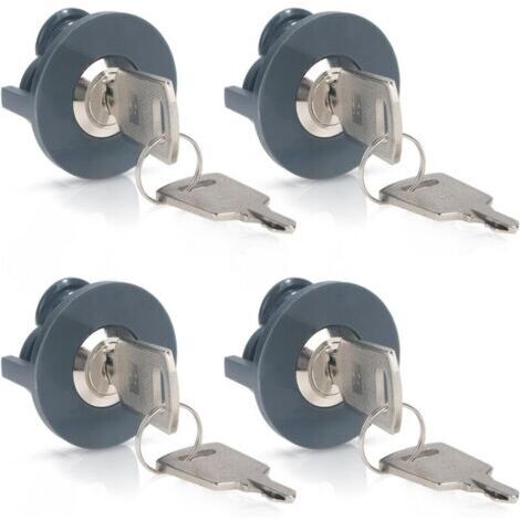Lot de 4 serrures à prise universelles, protège contre les abus et la consommation d'énergie non autorisée, contient 8 clés, pour une utilisation en intérieur, buanderies et coffrets électriques