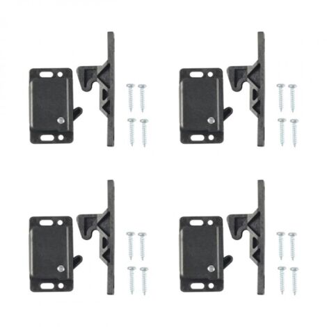 Lot de 4 serrures de porte d'armoire en ABS avec mécanisme de loquet à poussoir, serrures sécurisées pour placard et tiroir pour caravane, camping-car, bureau, installation facile