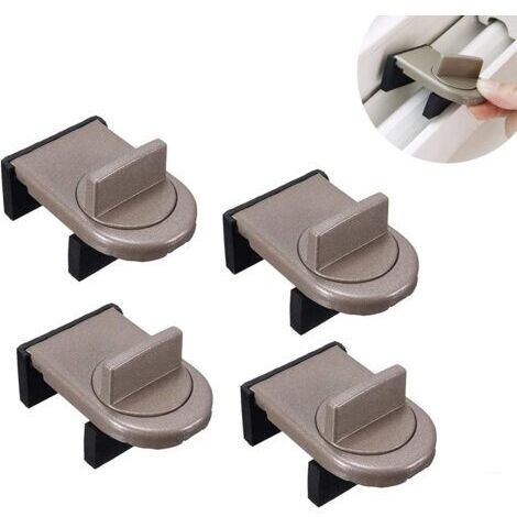 Lot de 4 serrures de sécurité pour fenêtre coulissante réglable, porte coulissante réglable, protection pour enfants, serrure de sécurité pour fenêtres