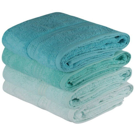 Lot de 4 serviettes de bain AUCUNE 70 x 140 cm Vert menthe dégradé Éponge