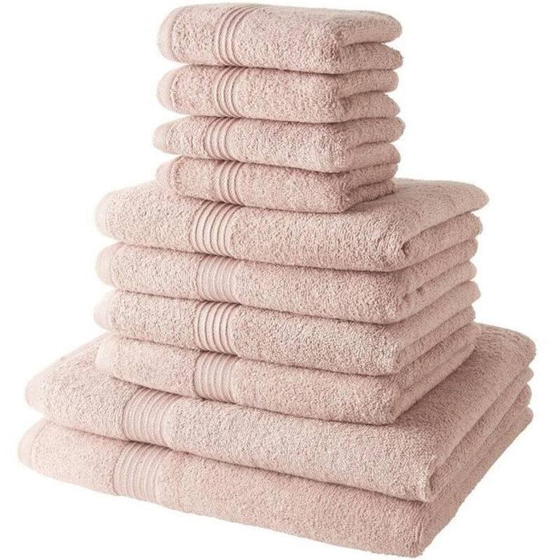 Lot de 4 Serviettes de bain Today 30x50 + 4 Serviettes de bain50x90 + 2 Draps de bain 70x130 cm 100% Coton - Rose des sables
