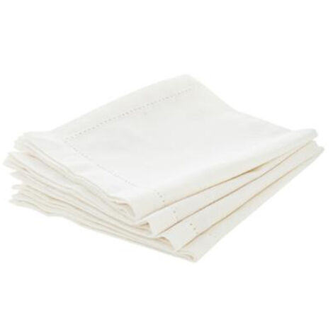 Lot de 4 Serviettes de Table "Chambray" 40x40cm Ecru