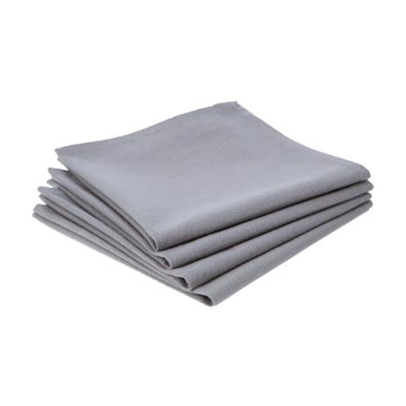 Lot de 4 Serviettes de Table 'Coton' 40x40cm Gris Clair
