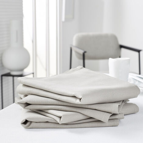 Lot de 4 Serviettes de Table en coton "Essential" - Beige - 40 x 40 cm - Livraison gratuite