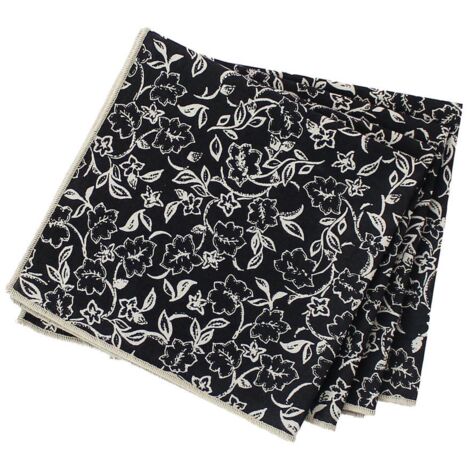 Lot de 4 serviettes de table en coton recyclé à motifs LINETTE