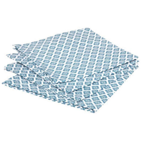 Lot de 4 Serviettes de Table "Tikal" 40x40cm Bleu