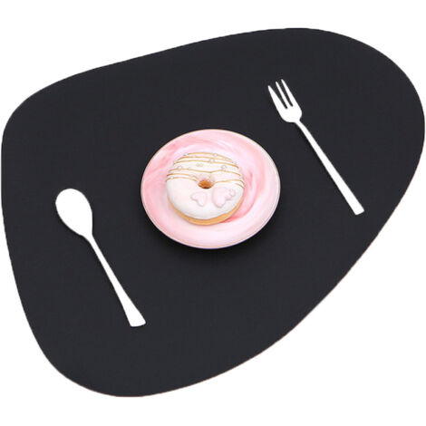 Lot de 4 sets de table antidérapants à texture irrégulière - Noir - Lot de 4 sets de table antidérapants à texture irrégulière - Noir