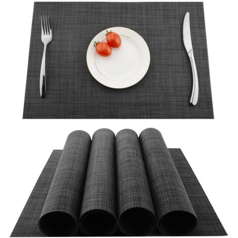 Lot de 4 sets de table antidérapants et lavables, résistants à l'usure - Lot de 4 sets de table antidérapants et lavables, résistants à l'usure