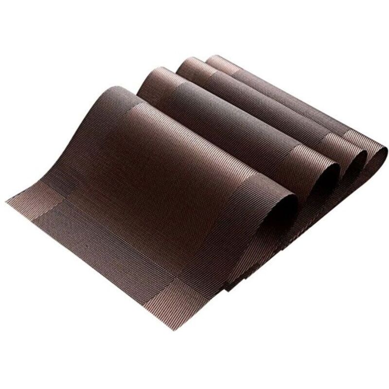 Lot de 4 sets de table en forme de tasse, dessous de verre isolant thermique, antidérapant, pour vaisselle (marron)