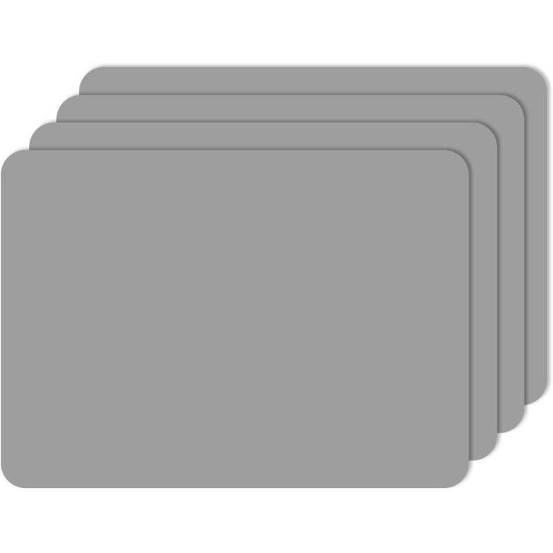 Lot de 4 sets table silicone qualité supérieure 30x40 cm, isolation thermique imperméable antidérapant, gris